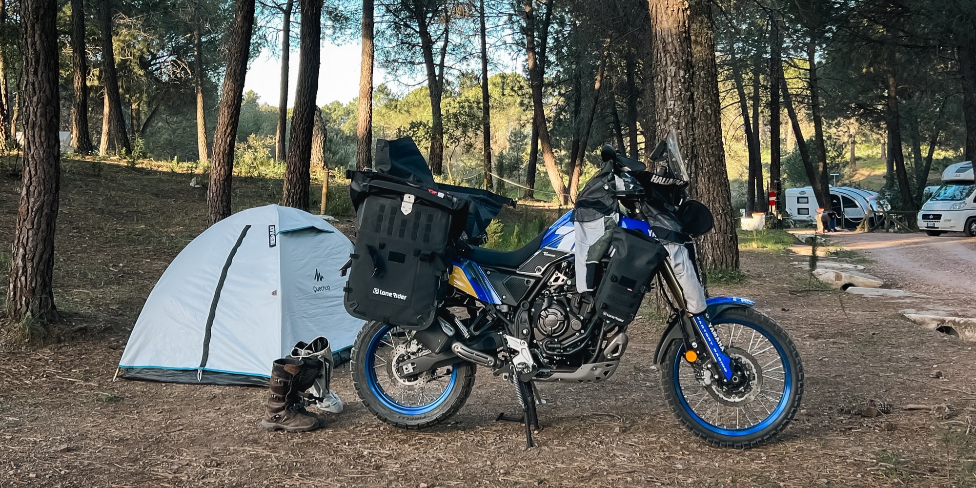 Acampar numa viagem de moto
